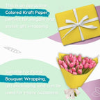 PerkHomy 36" x 2,400" (200') Lemon Yellow Kraft Paper Roll for Craft Bulletin Board Paper Art Table Covering Crafting Gift Wrapping Bouquet Packing Parcel 80GSM 55LB (Lemon Yellow, 36" x 200') - Image 4