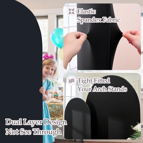 7.2ft 6ft Black Arch Backdrop Cover Set of 2-Wedding Arch Cover - Image 4