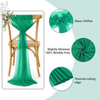 Pack of 25 Chiffon Chair Sashes for Wedding & Event Décor - Emerald Green - Image 3