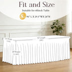 Purple Table Cloth for 6 Foot Rectangle Tables Fitted Stretch Spandex Table Cover with Skirt 6ft Baby Shower Birthday Party Banquet Ruffle Lavender Tablecloth Wedding Table Cloths Desk Skirt, 4 Pack - Image 4