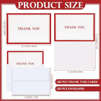 AmazingSpark 120 Kit Thank You Cards with Envelopes Bulk 4.8 x 6.8'' Red - Image 3