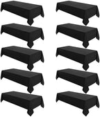 VidaFete Classic Series 10 Pack 60x102inch Black Rectangle Tablecloth by VidaFete