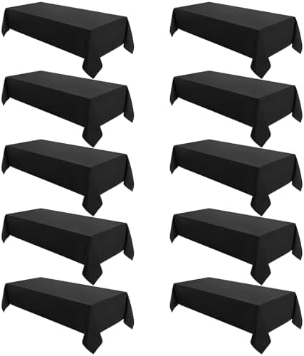 VidaFete Classic Series 10 Pack 60x102inch Black Rectangle Tablecloth by VidaFete