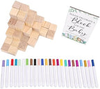 Baby Shower Game Kit Baby Shower Blocks Set Activity Kit 50 Wooden Blocks 24 Acrylic Paint Markers with Game Sign for DIY Crafts Gender Reveal Parties (Games Gift) - Image 6