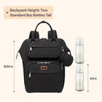 BabbleRoo Diaper Bag Backpack, Multifunction Nappy Changing Bag with Changing Pad, Stroller Straps & Pacifier Case, Unisex Stylish Travel Back Pack for Moms & Dads - Black - Image 2