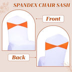 MDS Pack of 200 Spandex Chair Sashes Without Slider Buckles – Orange - Image 4