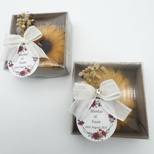 Wedding Favors for Guests Bulk Candle Favors Elegant Sunflower Candles – Baby Shower Communion Baptism Custom Bridal Shower Gifts, (10,20,30,50,100,150 Options Available in Customize Section) - Image 2