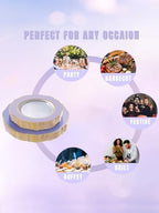 WDF 60pcs Clear Purple Plates Disposable with Gold Rim - Baroque Lavender Purple Plastic Plates for Party/Wedding/Bridal Shower - Image 5