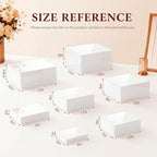 Leinuosen 7 Pcs Large Acrylic Buffet Risers, 8-14" Rectangle, White - Image 2