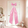 Large Pink Bow Decor, Double Layer Satin 80x20 Inches by TERSUM