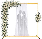 Pureegg Square Backdrop Stand - 6.6FT Gold Balloon Arch Stand with Adjustable Leveling Feet, Easy-to-Assemble Metal Wedding Arch for Wedding Decor, Parties by Pureegg