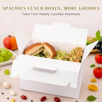 TryDrem 30 Pack Large Gable Boxes with Handles, 9x6x6 Inch Spacious Capacity Party Favor Boxes, White Treat Box for Gifts, Bread, Cookies, Lunch, Bakery, Wedding, Birthday, Picnic - Image 5