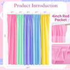 Tingjoo 6 Pack Pastel Rainbow Party Backdrop Decorations - Image 2