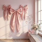 Crowye 7 Pcs Giant Satin Bow Decor, Large Pink Backdrop Decor by Crowye