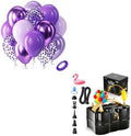 Bezente Purple Latex Balloons Kit, 60pcs 12 inch Dark Purple Metallic Chrome Confetti Lavender Lilac Balloons and Electric Balloon Pump Multiple by Bezente