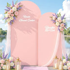 Dusty Rose Photo Arch Backdrop Cover Set of 2 for Party Spandex 7.2 and 6ft Arch Covers Stretchy Backdrop Baby Shower Balloon Arch Stand Covers for Girls Birthday Wedding Bridal Shower Background - Image 4