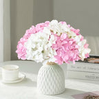 50 Pcs Faux White Pink Hydrangea Artificial Flowers Bulk, Fake Silk Hydrangea Flowers Heads with Stems for Wedding Decorations Garden Party Baby Shower Porch Home Decor Table Centerpieces - Image 6