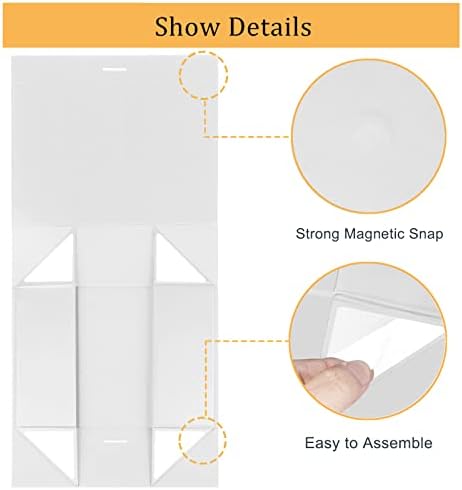 DaiUni 5 Pack 10.5"x7.5"x3.1" White Magnetic Gift Box with Lid for Present - Image 4