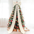 Wavwavw Christmas Giant Velvet Bow Decor Ivory Big Bow, 75 x 18 Inches by Wavwavw