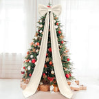Wavwavw Christmas Giant Velvet Bow Decor Ivory Big Bow, 75 x 18 Inches by Wavwavw