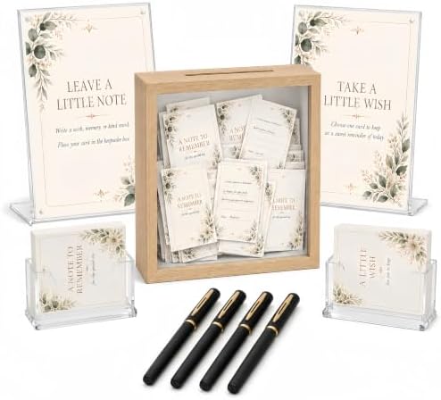 Wedding Guest Book Alternative Set with Note and DIY Wish Cards by Unknown