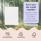 GSSUSA White Kraft Paper Gift Bag with Handles, 10x5x13 Bulk Shopping Grocery Paper Bags 300 Pcs - Image 4