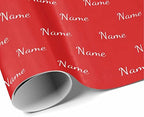 MyPupSocks Custom Name Wrapping Paper, Personalized Gift Wrap Paper with Funny Text Logo Name Red Wrapping Paper Roll for Mom Dad Grandma Birthday Christmas Wedding 3 Rolls - Image 3