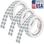 Perco Grey Perforated Round Circle Dot Sticker 1/2-Inch Labels — 3 Rolls, 9,000 Stickers - Minimalist Events, Invitations for Subtle Coding & Neutral Marking, Strong Adhesive - Made in USA by Perco