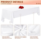 Showgeous 60x102 Inch White Rectangle Tablecloth 10 Pack Fit 6FT Table - Image 4