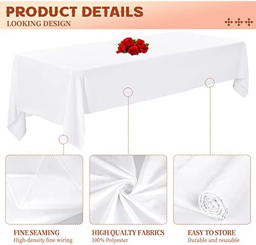 Showgeous 60x102 Inch White Rectangle Tablecloth 10 Pack Fit 6FT Table - Image 4