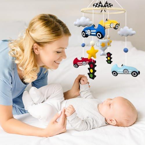 Baby Mobile for Crib Race Car Crib Mobile for Boys Newborn Gifts - Image 7