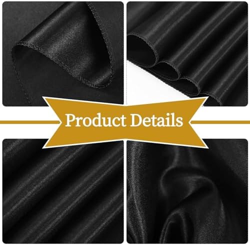 fani 120 PCS Satin Chair Sashes, 7x78 Inch, Black - Image 3