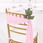 QueenDream Pink Chair Sashes Wedding Aisle Decorations: 50 Packs 8ft Long Draping Fabric Sheer Church Chair Cover Bulk for Party Banquet - Image 7