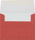LUXPaper A2 Invitation Envelopes | Peel & Press | 4 3/8" x 5 3/4" | Holiday Red Sparkle | 90lb. Text | 50 Qty - Image 5
