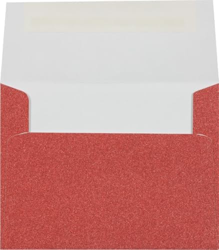 LUXPaper A2 Invitation Envelopes | Peel & Press | 4 3/8" x 5 3/4" | Holiday Red Sparkle | 90lb. Text | 50 Qty - Image 5