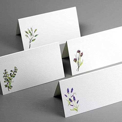HERB Place Cards (4 Herbs) for Dinner Parties and Events. Table Tent Style, Scored for Easy Folding. Available in Packages of 12, 24, 48 (48) Multi - Image 2