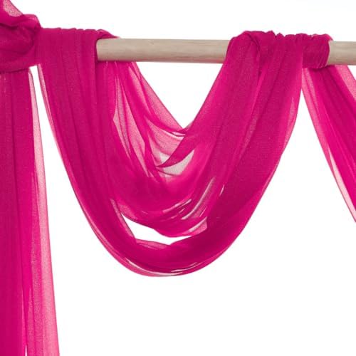 Pack of 20 Yard Chiffon Drapery Fabric, 60" Wide, Multiuse - Hot Pink - Image 6