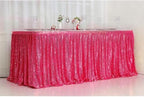 PartyDelight Hot Pink Sequin Table Skirt 14ft Long x 30 Inch High - Image 3
