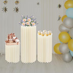 Cylinder Stands for Party, 3 Pack Paper Cylinder Pedestal Stand with Acrylic Disc, Foldable Round Columns and Pillars, White Cake Stands Flower Rack for Wedding Dessert Birthday Event Deco - Image 2