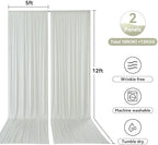 10x12ft Ivory Backdrop Curtain for Wedding Parties, Wrinkle Free 2 Panels Silky Polyester Photo Backdrop Drapes Back Drop Cloth Drapery for Birthday Photography Background Decor - Image 6
