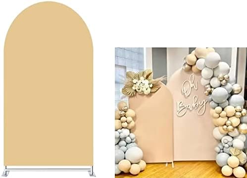 Yellow Solid Color Stretchy Arched Stand Cover for Birthday Party Decoration Baby Shower Banquets Wedding Arched Backdrop Props NO-142-3x6.5ft by Iydamc