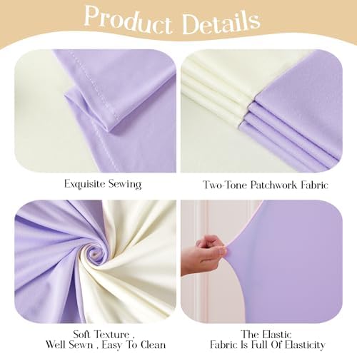 Beige Purple Arch Backdrop Cover Set of 3 6FT 6.6FT 7.2FT Spandex Photo Wedding Arch Covers Stretchy Backdrop Baby Shower Birthday Party Lilac Lavender Arch Stand Cover Bridal Shower Decoration - Image 6