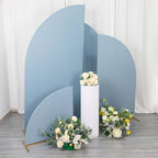 Efavormart Set of 4 Dusty Blue Spandex Half Moon Arch Covers, Custom Fit Chiara Backdrop Slipcovers 2.5ft-7ft for Coastal Weddings and Winter Galas - Image 2