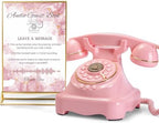 Audio Guest Book Wedding Phone with One-Touch Playback & Adjustable Volume for Wedding, Anniversary, Birthday Parties, Baby Shower(Pink S) by FiayaComVintageTelephone