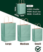 qiqee 100PCS Gift Bag with Handles Bulk Kraft Light Blue Paper Bags Multiple Uses (8.3"x3"x6"inch Small Size) - Image 4