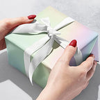 Jillson Roberts 6 Roll-Count Premium All-Occasion Solid Color Gift Wrap, White Iridescent - Image 2