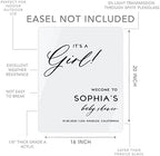 Andaz Press 16"x20" White Acrylic Personalized Baby Shower Welcome Sign, Gender Neutral Large Custom Sign for Easel Stand, It's A Girl Baby Shower Decorations - Image 5
