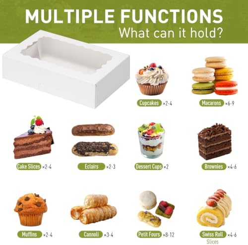 8x5x2 Auto-Popup Cookie Boxes with Window, White, 60 Pack - Image 4