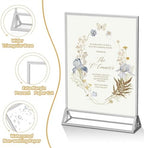 PPH-Sisy Acrylic Sign Holder 8.5x11 Double-Sided Silver Picture Frames Clear Sign Holder for Flyer Holder Menu Holder Wedding Table Number Holder Photo Frame - 6 Pack - Image 4