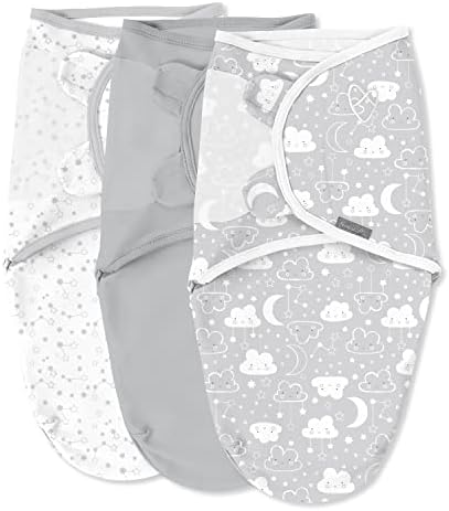 SwaddleMe by Ingenuity Original Swaddle - Size Small/Medium, 0-3 Months, 3-Pack (Starry Night) by SwaddleMe%C2%AE